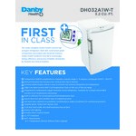 Danby DH032A1W-T Health 3.2 Cu. Ft. White Solid Door Reach-In Medical Refrigerator with Temperature Monitor