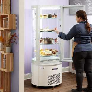 Avantco BCR-15-HC White Circular Glass Refrigerated Display Case