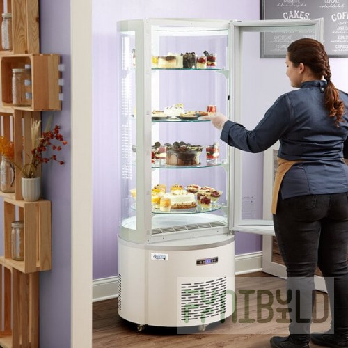 Avantco BCR-15-HC White Circular Glass Refrigerated Display Case