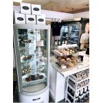 Avantco BCR-15-HC White Circular Glass Refrigerated Display Case Avantco BCR-15-HC White Circular Glass Refrigerated Display Case