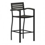 Flash Furniture Lark Gray Wash Faux Teak Slat Stackable Barstool with Arms Flash Furniture Lark Gray Wash Faux Teak Slat Stackable Barstool with Arms