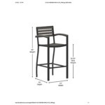 Flash Furniture Lark Gray Wash Faux Teak Slat Stackable Barstool with Arms Flash Furniture Lark Gray Wash Faux Teak Slat Stackable Barstool with Arms