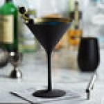 Stolzle Glisten from Global Tableware Collective 8.5 oz. Matte Black/Gold Martini Glass - 6/Case