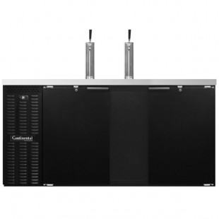 Continental Refrigerator KC69S-N Double Tap Kegerator Beer Dispenser, Shallow Depth - Black, (3) 1/2 Keg Capacity Continental Refrigerator KC69S-N Double Tap Kegerator Beer Dispenser, Shallow Depth - Black, (3) 1/2 Keg Capacity