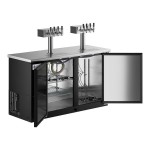 Avantco UDD-60-HC (2) Four Tap Shallow Depth Kegerator Beer Dispenser - Black, (2) 1/2 Keg Capacity Avantco UDD-60-HC (2) Four Tap Shallow Depth Kegerator Beer Dispenser - Black, (2) 1/2 Keg Capacity