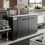 Avantco UDD-60-HC (2) Four Tap Shallow Depth Kegerator Beer Dispenser - Black, (2) 1/2 Keg Capacity Avantco UDD-60-HC (2) Four Tap Shallow Depth Kegerator Beer Dispenser - Black, (2) 1/2 Keg Capacity