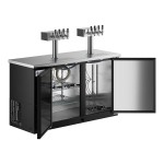 Avantco UDD-60-HC (2) Four Tap Shallow Depth Kegerator Beer Dispenser - Black, (2) 1/2 Keg Capacity Avantco UDD-60-HC (2) Four Tap Shallow Depth Kegerator Beer Dispenser - Black, (2) 1/2 Keg Capacity