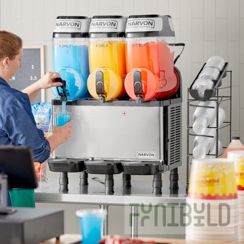 Narvon SM3 Triple 3 Gallon Pourover Granita / Slushy / Frozen Beverage Machine - 115V