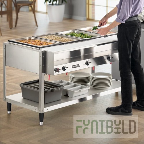 Vollrath 38004 ServeWell® Electric Four Pan Hot Food Table 120V - Sealed Well