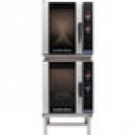 Moffat E33D5/2 Turbofan Double Deck Half Size Electric Digital Convection Oven with Steam Injection and Stand - 208V, 1 Phase, 12 kW Moffat E33D5/2 Turbofan Double Deck Half Size Electric Digital Convection Oven with Steam Injection and Stand - 208V, 1 Phase, 12 kW