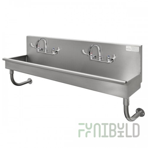 Advance Tabco 19-18-40-ADA-F 16-Gauge Stainless Steel ADA Multi-Station Hand Sink with 5