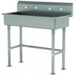 Advance Tabco 19-18-40-ADA-F 16-Gauge Stainless Steel ADA Multi-Station Hand Sink with 5 Advance Tabco 19-18-40-ADA-F 16-Gauge Stainless Steel ADA Multi-Station Hand Sink with 5