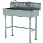 Advance Tabco 19-18-40-ADA-F 16-Gauge Stainless Steel ADA Multi-Station Hand Sink with 5 Advance Tabco 19-18-40-ADA-F 16-Gauge Stainless Steel ADA Multi-Station Hand Sink with 5