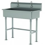 Advance Tabco 19-18-40-ADA-F 16-Gauge Stainless Steel ADA Multi-Station Hand Sink with 5 Advance Tabco 19-18-40-ADA-F 16-Gauge Stainless Steel ADA Multi-Station Hand Sink with 5