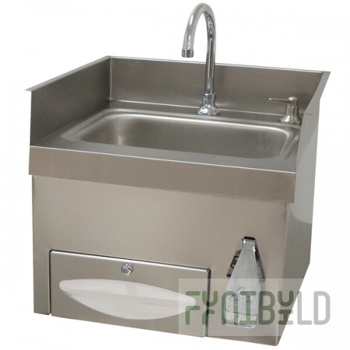Advance Tabco 7-PS-43 Countertop Hand Sink with Deck Mount Faucet, Knee Valve Operation, Paper Towel Dispenser, and Soap Dispenser
