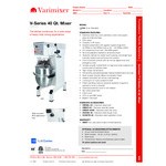 Varimixer V40-3 V-Series 40 Qt. Planetary Floor Mixer with Manual Bowl Lift and Standard Accessories - 208V, 3 Phase, 3 hp