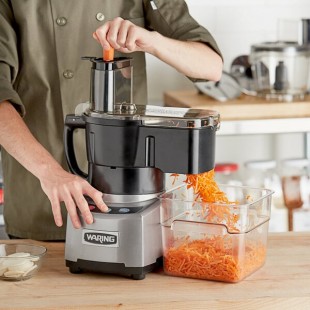 Waring WFP16SC Combination Food Processor with 4 Qt. Clear Bowl, Continuous Feed Attachment, and 3 Discs - 2 hp Waring WFP16SC Combination Food Processor with 4 Qt. Clear Bowl, Continuous Feed Attachment, and 3 Discs - 2 hp