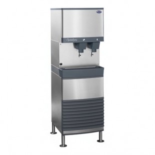 Follett 25FB414A-L Symphony Plus 25 Series Air Cooled Chewblet Freestanding Ice Maker and Water Dispenser with 25 lb. Storage and Lever Dispensing - 115V, 425 lb.