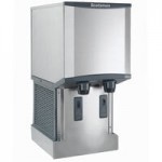Scotsman HID207ABX-1 Meridian® Air Cooled Compact Nugget Ice Machine with 7 lb. Bin, Push Button Ice and Water Dispensing, and Cabinet Stand - 115V, 196 lb.