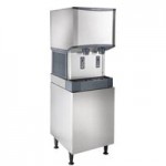 Scotsman HID207ABX-1 Meridian® Air Cooled Compact Nugget Ice Machine with 7 lb. Bin, Push Button Ice and Water Dispensing, and Cabinet Stand - 115V, 196 lb.