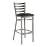 Lancaster Table & Seating Black Finish Ladder Back Bar Stool with 2 1/2 Lancaster Table & Seating Black Finish Ladder Back Bar Stool with 2 1/2