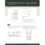 Lancaster Table & Seating Black Finish Ladder Back Bar Stool with 2 1/2 Lancaster Table & Seating Black Finish Ladder Back Bar Stool with 2 1/2