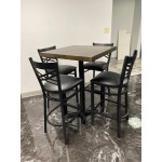 Lancaster Table & Seating Black Finish Ladder Back Bar Stool with 2 1/2 Lancaster Table & Seating Black Finish Ladder Back Bar Stool with 2 1/2