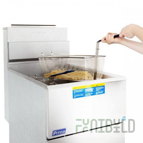 Pitco® 65C+S Natural Gas 65-80 lb. Stainless Steel Floor Fryer