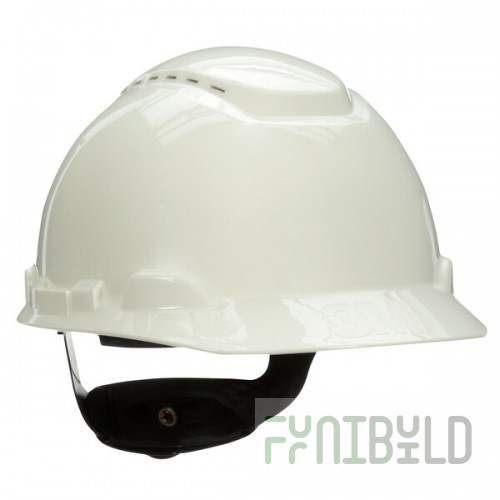 3M H-701V White 4-Point Ratchet Suspension Vented Hard Hat