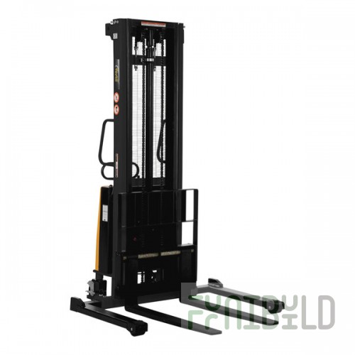 Vestil 1,000-2,000 lb. Semi-Electric Powered Fork Stacker with Adjustable Forks and 137