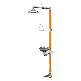 Guardian Equipment G1994HFC Stainless Steel Safety Station with WideArea Eye / Face Wash and Hand / Foot Control
