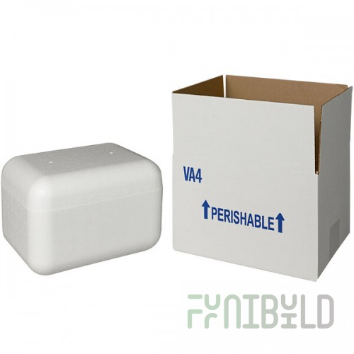 Insulated Shipping Box with Foam Cooler 7 5/8