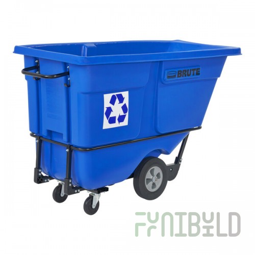 Rubbermaid® 2089826 BRUTE Blue 1 Cubic Yard Recycling Tilt Truck / Trash Cart (1250 lb.)