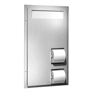 American Specialties, Inc. 10-0484-HCR Partition-Mounted Dual Access Reverse Toilet Seat Cover and Toilet Tissue Dispenser with Clearance for Grab Bar American Specialties, Inc. 10-0484-HCR Partition-Mounted Dual Access Reverse Toilet Seat Cover and Toilet Tissue Dispenser with Clearance for Grab Bar