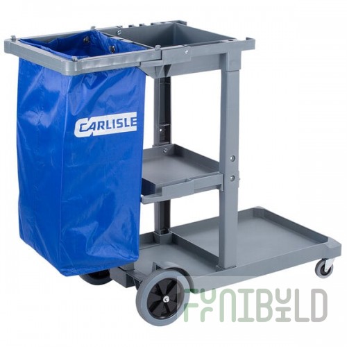 Carlisle JC1945S23 Gray Short Platform Janitorial Cart