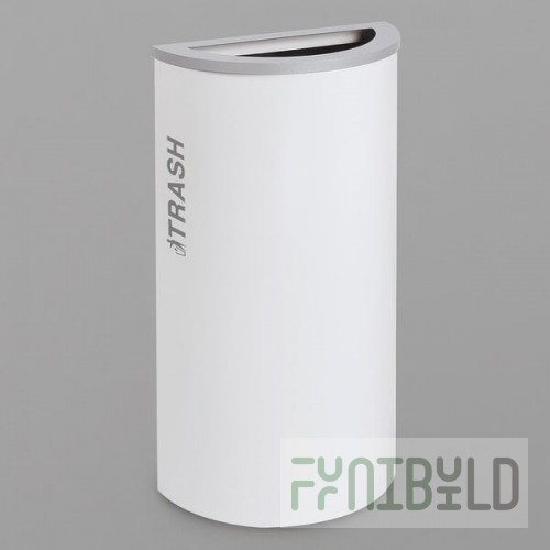 Ex-Cell Kaiser RC-KDHR-T BT-WHT Black Tie Kaleidoscope White Gloss 8 Gallon Half Round Trash Can