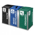 Busch Systems Mosaic 209817 64 Gallon HDPE Two Stream Decorative Mixed Recyclables / Waste Receptacle