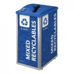 Busch Systems Mosaic 209817 64 Gallon HDPE Two Stream Decorative Mixed Recyclables / Waste Receptacle