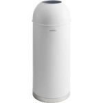 Lancaster Table & Seating 15 Gallon White Powder-Coated Metal Round Decorative Trash Can with Open Dome Lid Lancaster Table & Seating 15 Gallon White Powder-Coated Metal Round Decorative Trash Can with Open Dome Lid