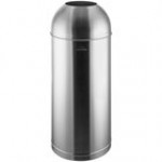 Lancaster Table & Seating 15 Gallon White Powder-Coated Metal Round Decorative Trash Can with Open Dome Lid Lancaster Table & Seating 15 Gallon White Powder-Coated Metal Round Decorative Trash Can with Open Dome Lid