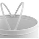 Lancaster Table & Seating 15 Gallon White Powder-Coated Metal Round Decorative Trash Can with Open Dome Lid Lancaster Table & Seating 15 Gallon White Powder-Coated Metal Round Decorative Trash Can with Open Dome Lid