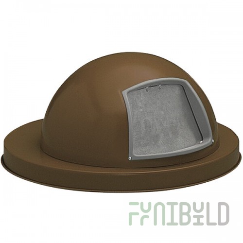 Witt Industries M3601-DTL-BN Brown Steel Push Door Dome Top Lid for Oakley Series 36 Gallon Decorative Trash Can