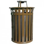 Witt Industries M3601-DTL-BN Brown Steel Push Door Dome Top Lid for Oakley Series 36 Gallon Decorative Trash Can Witt Industries M3601-DTL-BN Brown Steel Push Door Dome Top Lid for Oakley Series 36 Gallon Decorative Trash Can