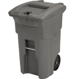 Toter CDA64-11346 64 Gallon Graystone Rectangular Wheeled Secure Document Management Cart with Padlock Lid