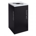 Ex-Cell Kaiser RC-KDSQ-PL BT-WHT Black Tie Kaleidoscope White Gloss Square 24 Gallon Plastic Receptacle