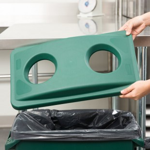 Rubbermaid® FG269288GRN Slim Jim Green Rectangular Recycling Container Bottle / Can Lid