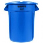Rubbermaid® BRUTE 32 Gallon Yellow Round Trash Can and Lid