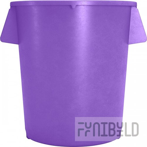 Carlisle 84104489 Bronco 44 Gallon Purple Round Trash Can