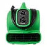 XPOWER P-230AT-Green 3-Speed Compact Air Mover with GFCI Power Outlets and Timer - 1/5 hp