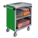 Lakeside 844RD Heavy-Duty Stainless Steel Three Shelf Utility Cart With Enclosed Base and Red Finish - 22 1/2 Lakeside 844RD Heavy-Duty Stainless Steel Three Shelf Utility Cart With Enclosed Base and Red Finish - 22 1/2